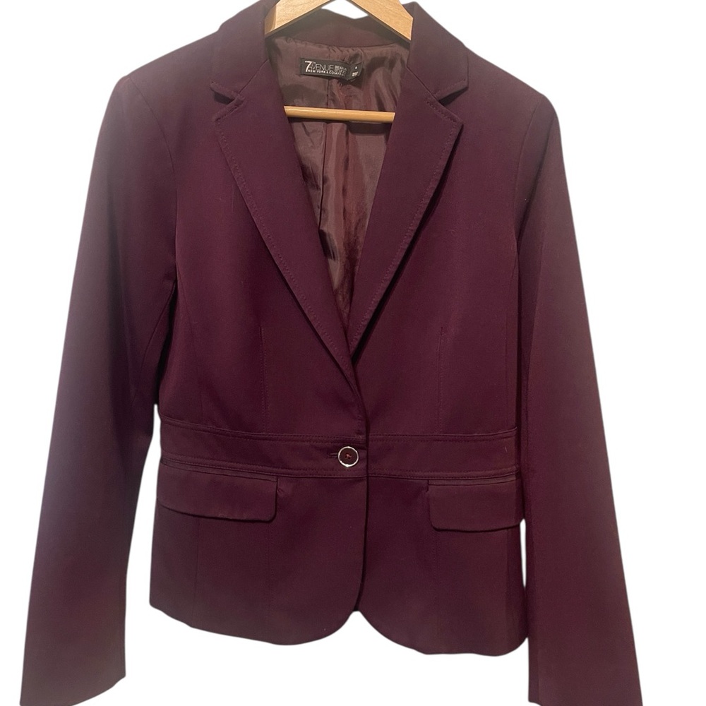7th Avenue Design Studio New York & Company Plum Women's Blazer